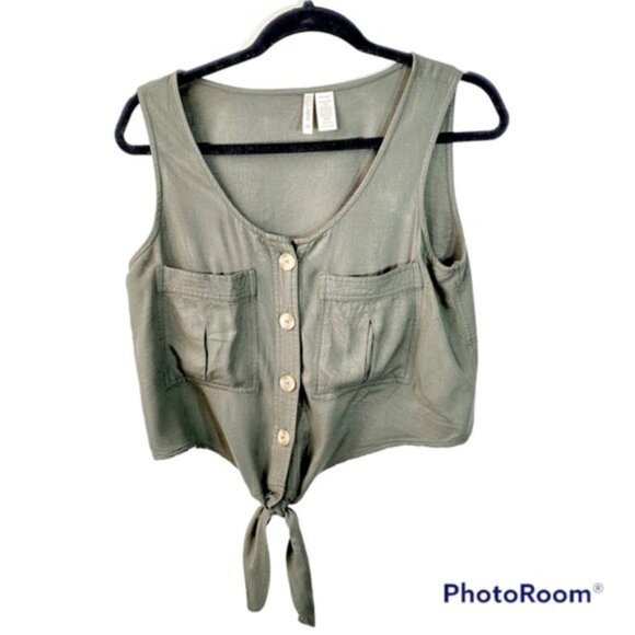 NWOT Japna Handmade Safari Green Tank Top - Picture 11 of 13